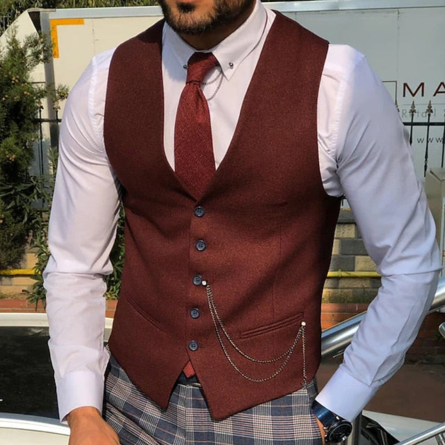 Men's Fashion Single Breasted More-buttons Vest