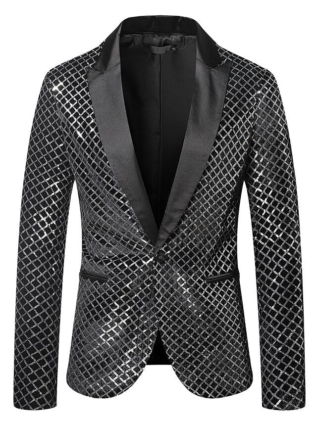 Men's Tailored Fit Single Breasted One-button Disco Jacket