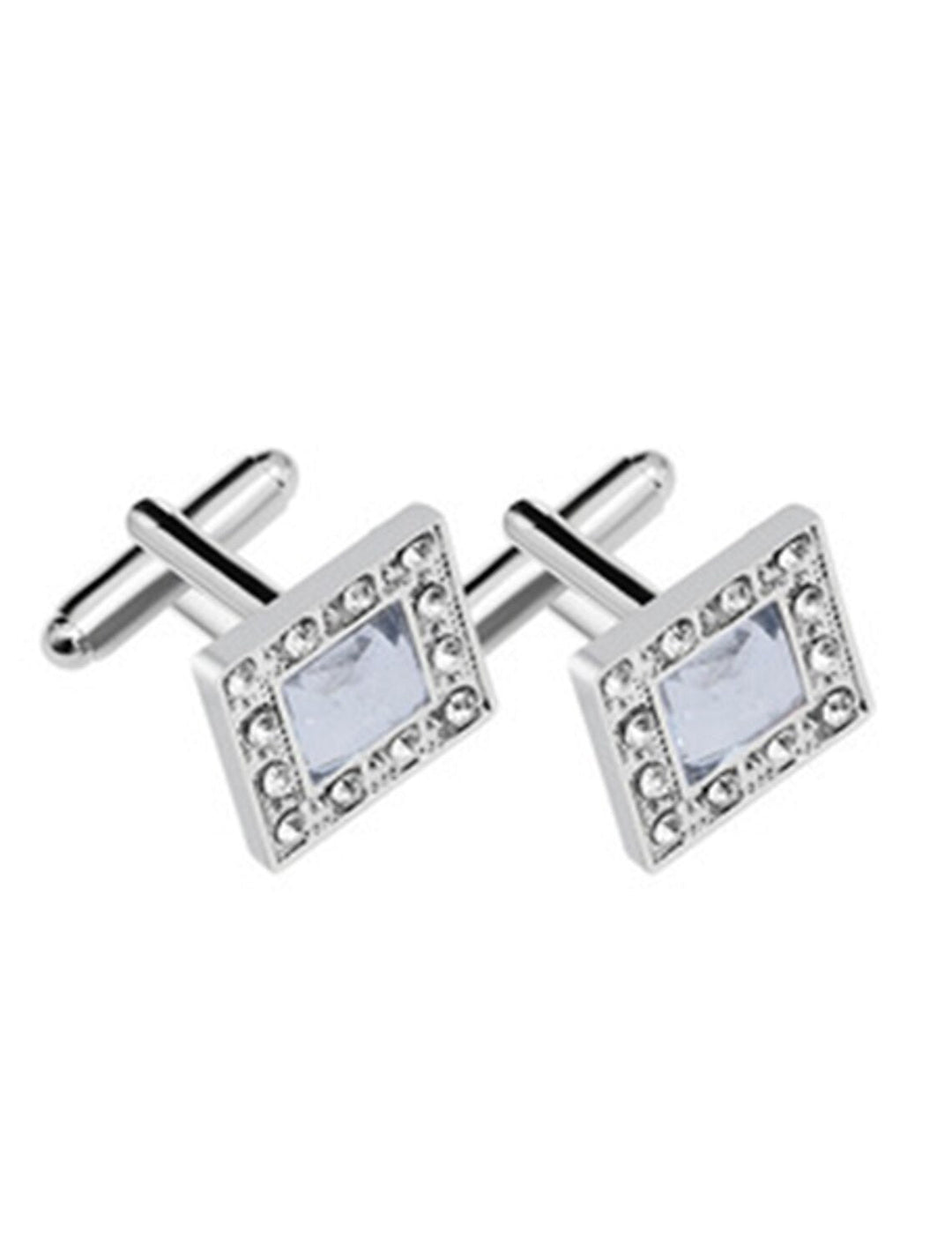 Men's Cubic 2Pcs Cufflinks with Rhinestones