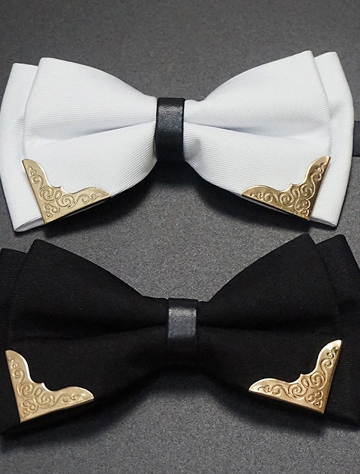 Men's Basic Bow Tie Black White