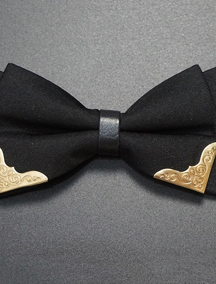 Men's Basic Bow Tie Black White