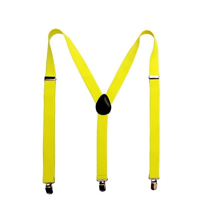 Men's Solid Colour Suspender Polyester Nylon Metal Buck