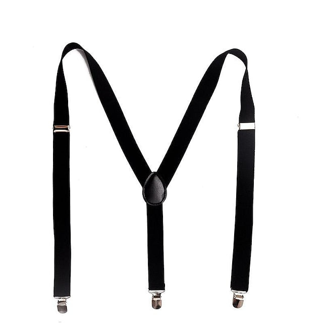 Men's Solid Colour Suspender Polyester Nylon Metal Buck