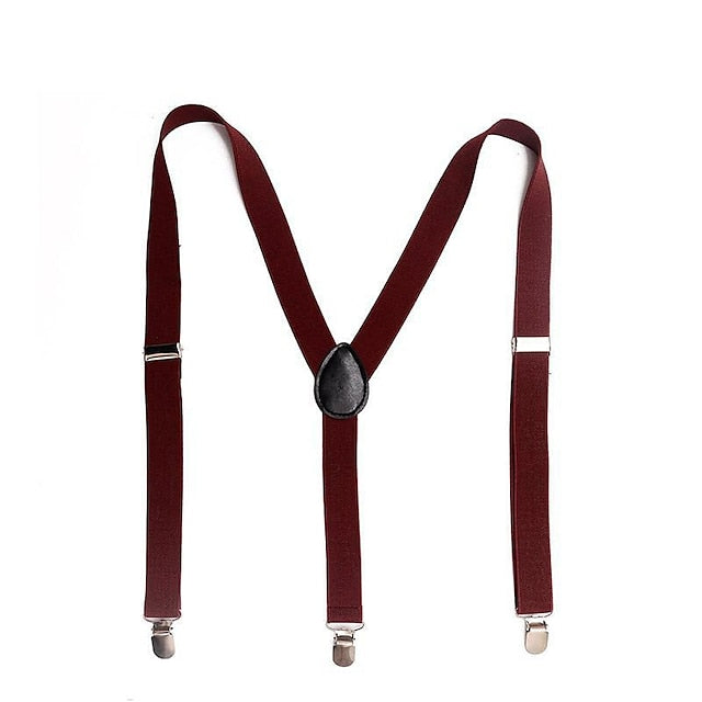 Men's Solid Colour Suspender Polyester Nylon Metal Buck