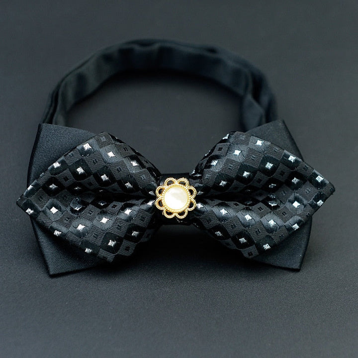 Men's Pre-Tied Adjustable Bow Tie Plaid Wedding Birthday Party