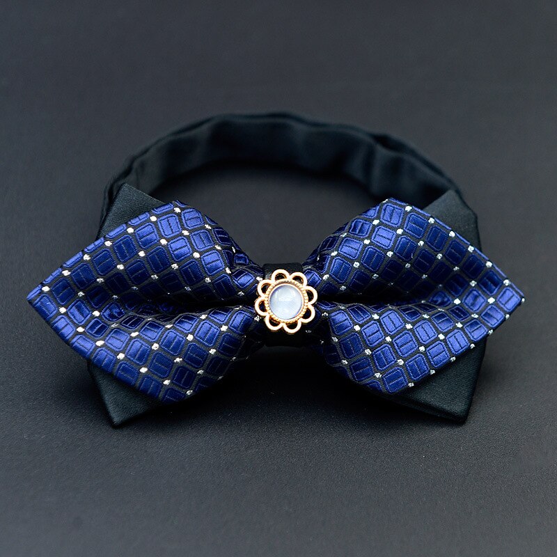 Men's Pre-Tied Adjustable Bow Tie Plaid Wedding Birthday Party