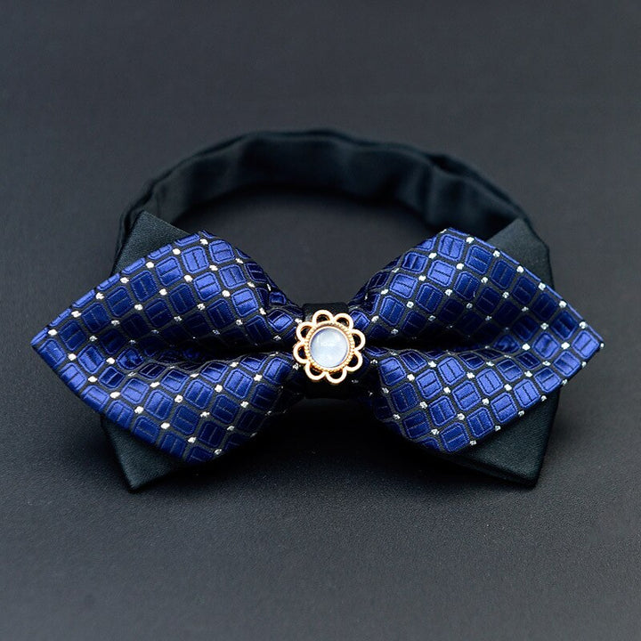 Men's Pre-Tied Adjustable Bow Tie Plaid Wedding Birthday Party