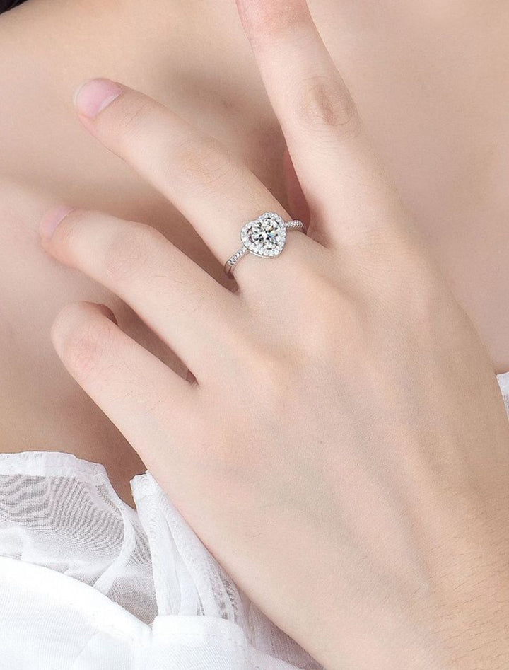 Ring Wedding Geometrical Silver Rhinestone S925 Sterling Silver Heart Stylish Simple Luxury / Adjustable Ring