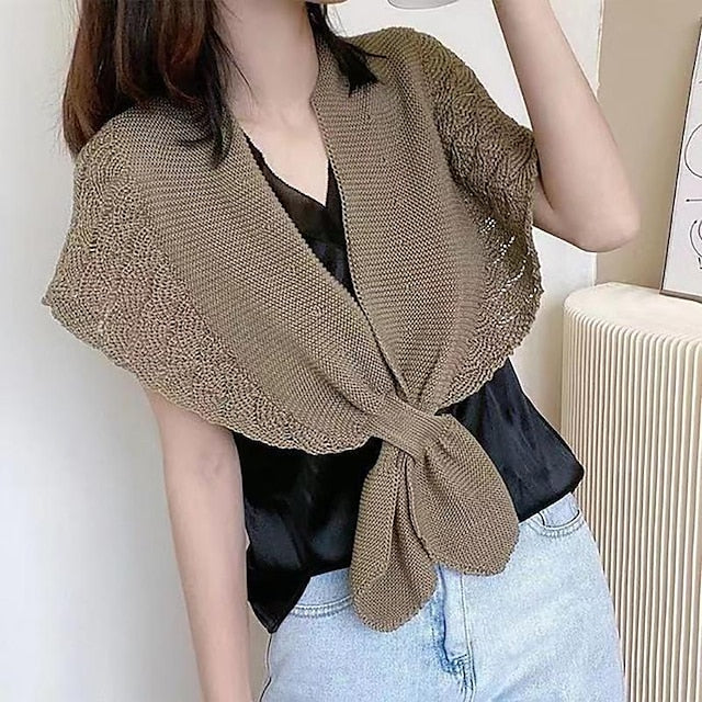 Women's Knitted Vest Shoulder Scarf Stylish and Feel Cozy Daily Wear For Wedding