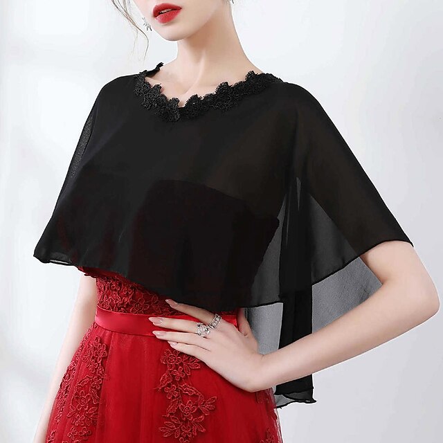 Women's Wraps Bridal's Wraps Wedding Guest 's Wraps Cape Elegant Luxury Sleeveless Polyester