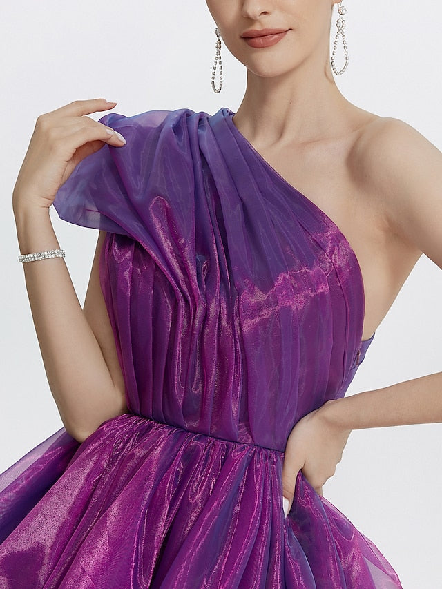 A-Line/Princess One-Shoulder Asymmetrical Prom Dresses