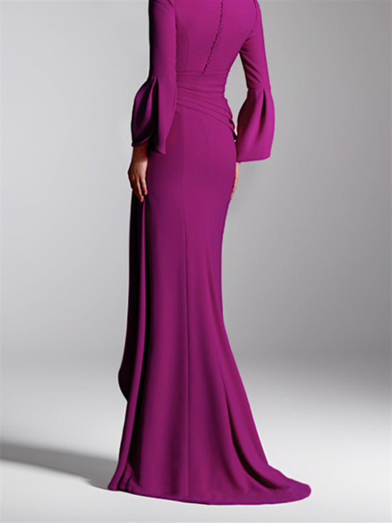 Sheath/Column V-Neck Floor-Length Mother of the Bride Dresses