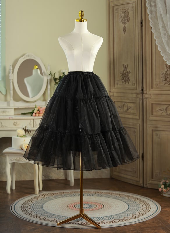 A-Line Slip Polyester Tea-Length 3 Tiers Petticoats