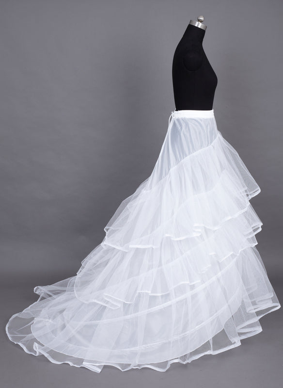 Women Chapel Train Nylon/Tulle Netting Floor-Length 3 Tiers Petticoats