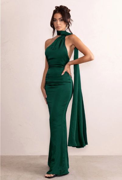 Sheath/Column Halter Floor-length Prom Dresses