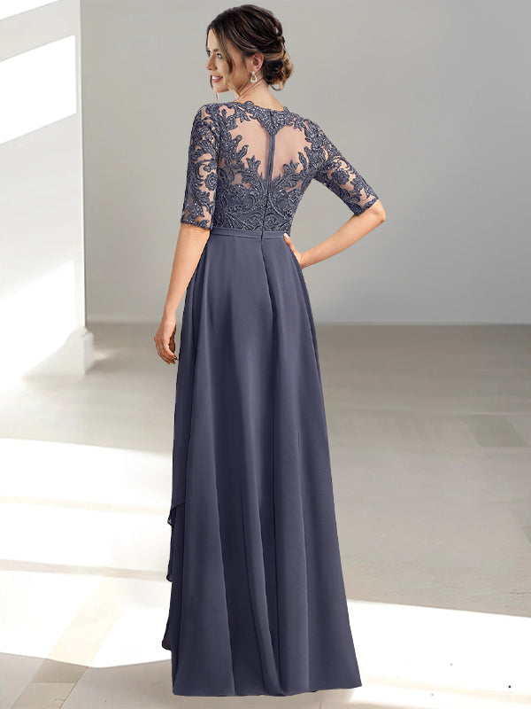 A-Line/Princess Scoop Floor-Length Mother of the Bride Dresses