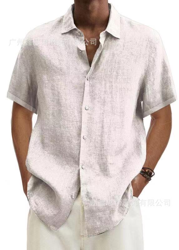 Men's Cotton Linen Solid Colour Shirt