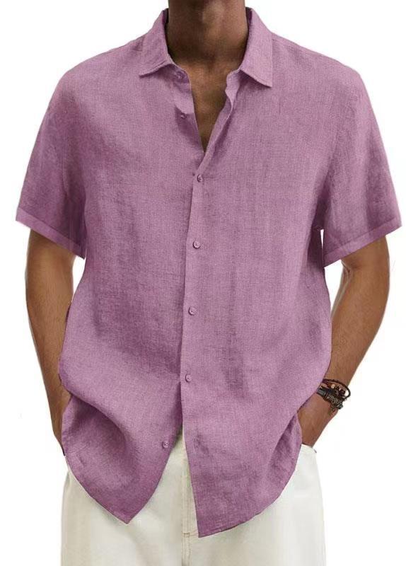 Men's Cotton Linen Solid Colour Shirt