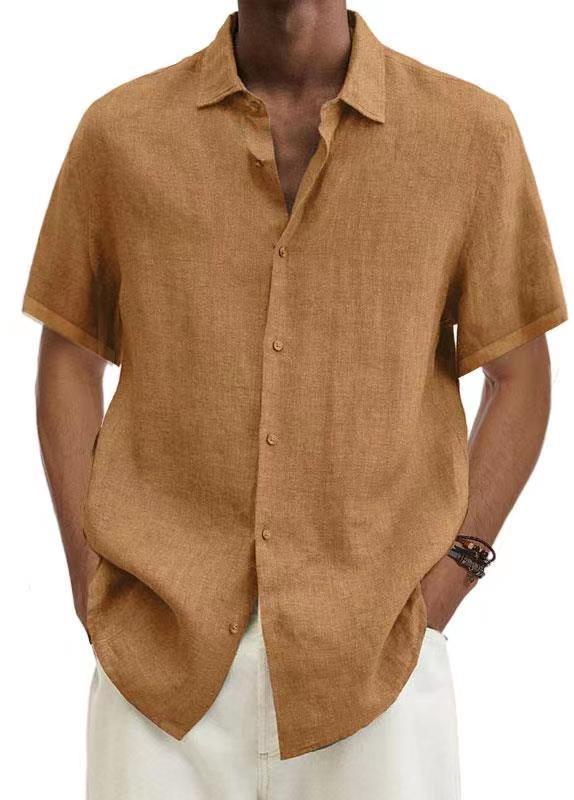 Men's Cotton Linen Solid Colour Shirt