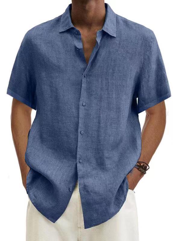 Men's Cotton Linen Solid Colour Shirt