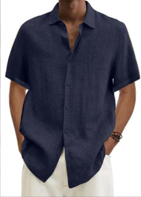 Men's Cotton Linen Solid Colour Shirt