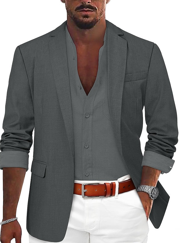 Men's Tailored Fit Single Breasted One-button Casual Jacket