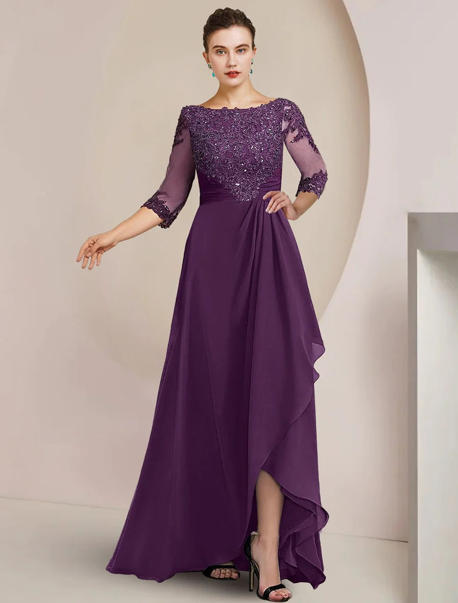 A-Line/Princess Scoop Floor-Length Mother of the Bride Dresses