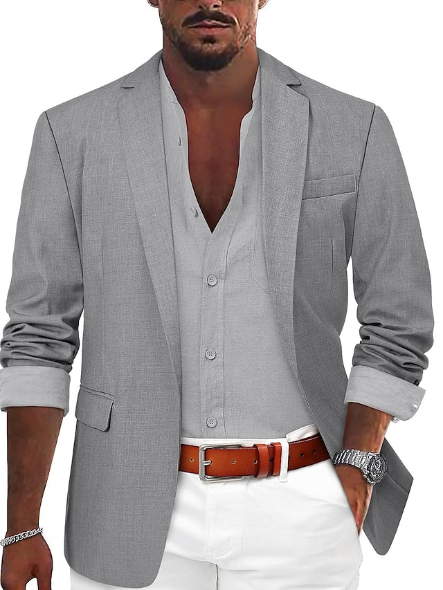 Men's Tailored Fit Single Breasted One-button Casual Jacket