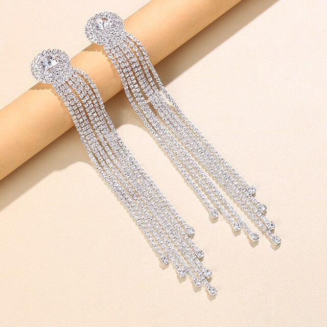 Wedding Party Hoop Earrings Tassel Fringe